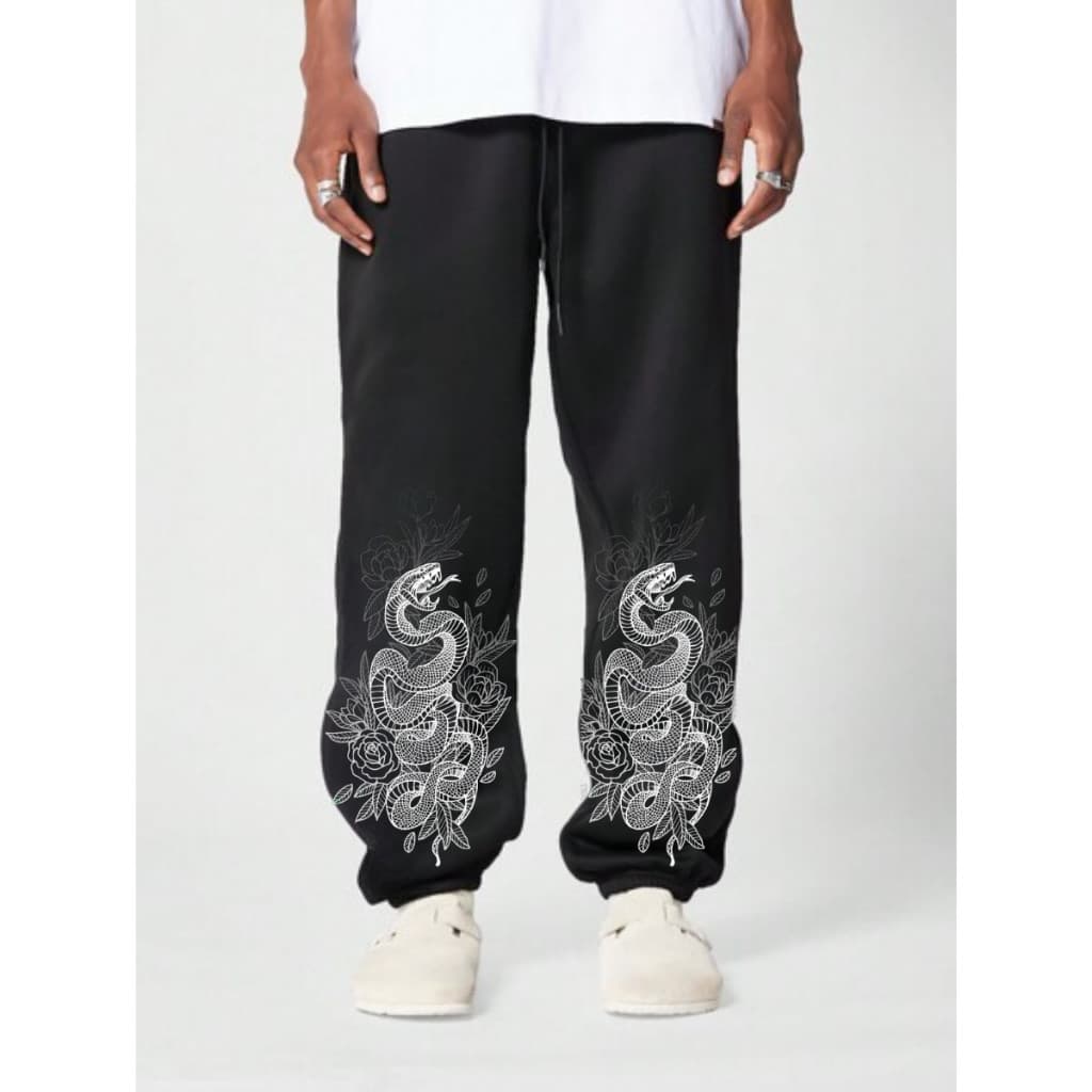 Calça Moletom Feminina Lançamento Algodão Premium Confortável Estampado Cobra