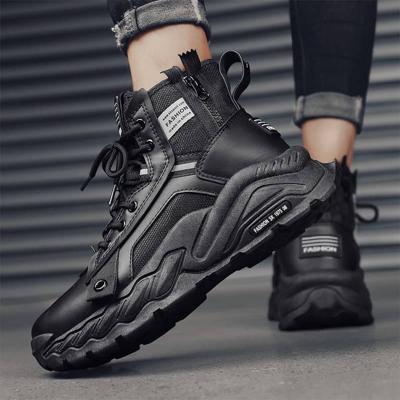 Botas de cano alto masculinas verão ao ar livre montanhismo lazer Martin botas masculinas estilo escuro antiderrapante p