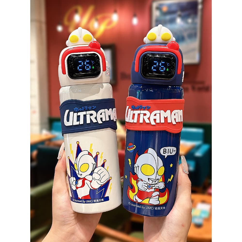 Ultraman copo térmico crianças dedicado Display de temperatura copo palha portátil grau alimentício 316 aço inoxidável e