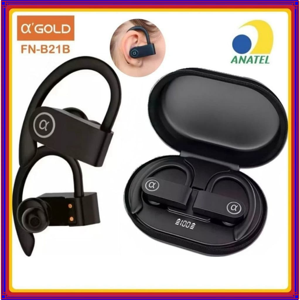 Fone De Ouvido Sport Orelhas Penduradas Fone Esportes Bluetooth 5.3 IPX5 original A’GOLD FN-B21B