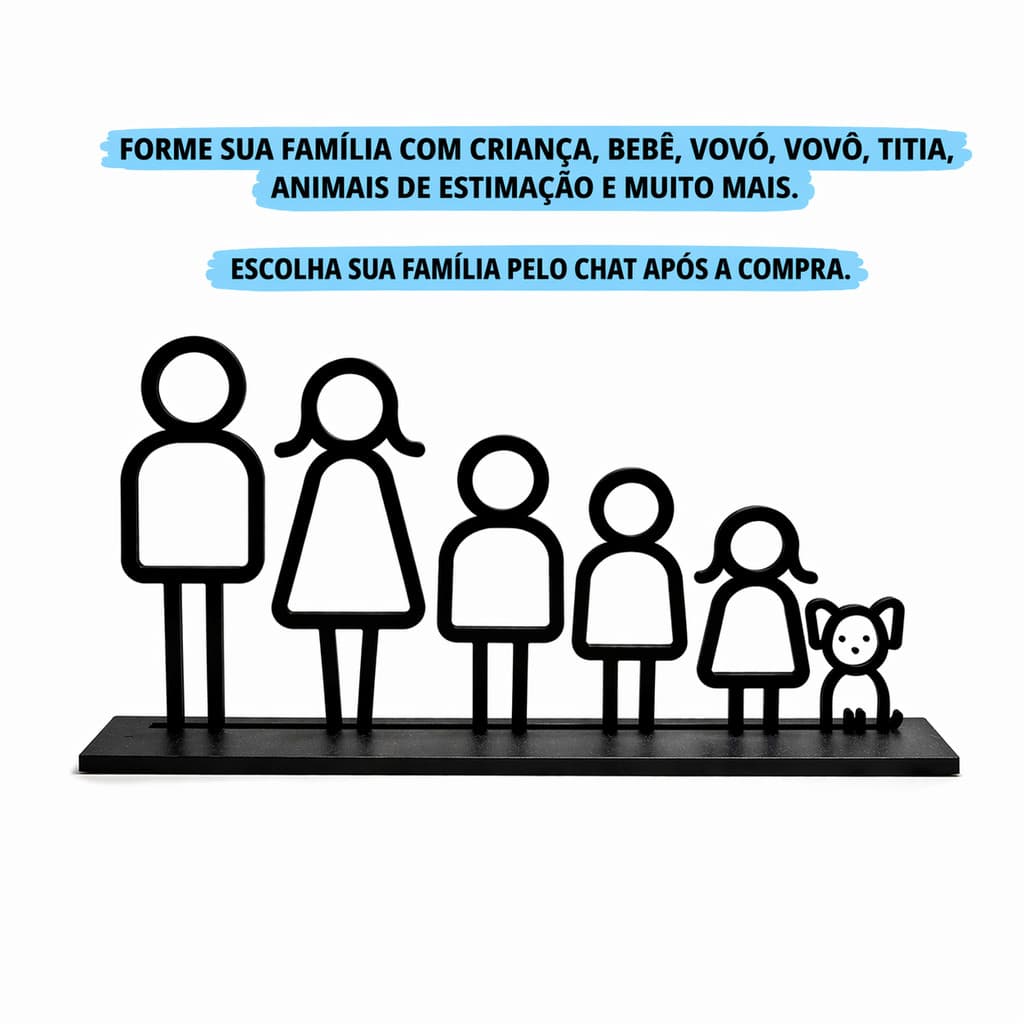 Família Personalizada em Bonequinhos  Decoração Para Quarto e Sala Presente Criativo Para a Família