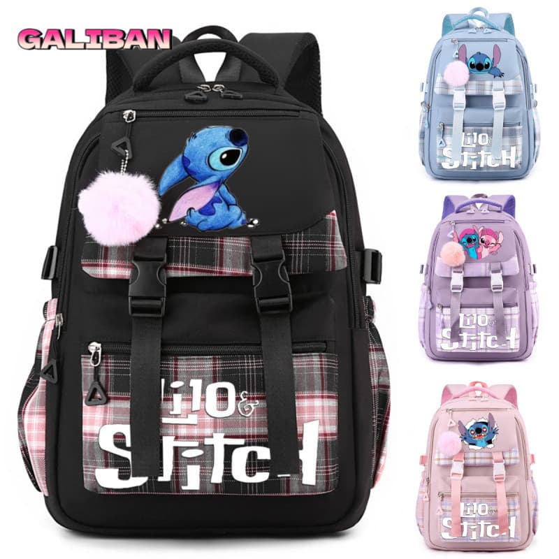 Novo padrão de ponto dos desenhos animados masculino feminino estudante mochila reduzir carga saco escolar