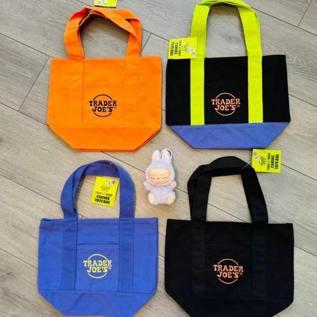 Halloween Trader Joes Mini Sacola De Lona De Abóbora Dobrável Grande Capacidade Bolsa De Compras Saco De Doces cstui2br