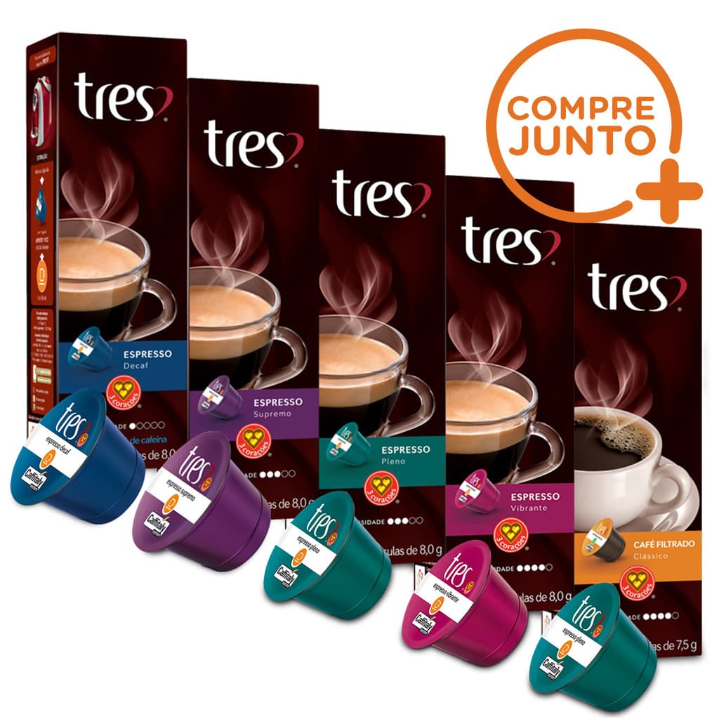 Kit C谩psulas Tr锚s Cora莽玫es Espressos - 50 C谩psulas