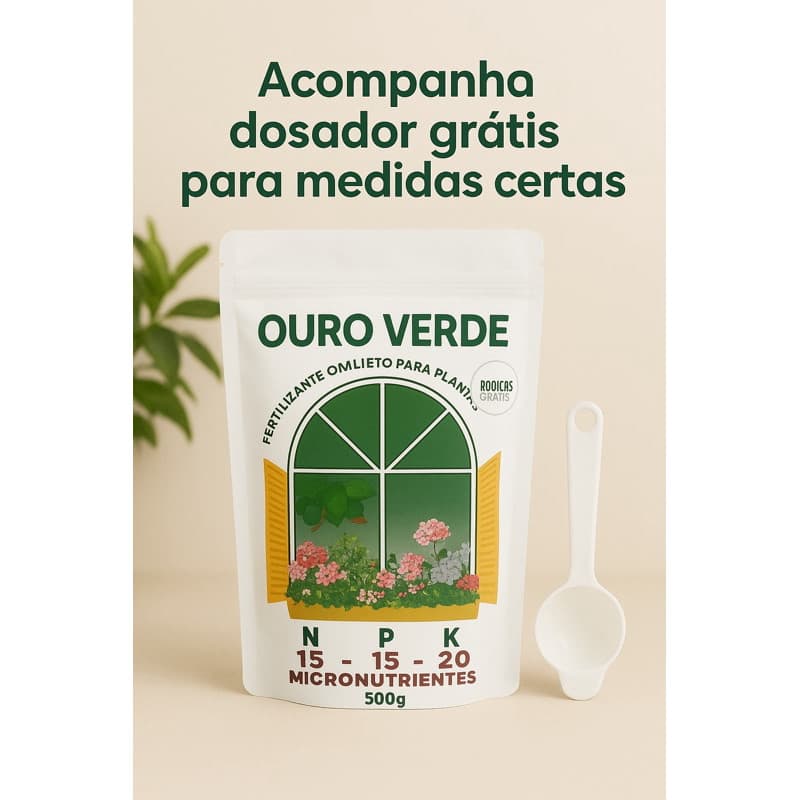 Adubo Fertilizante Ouro Verde 15-15-20 NPK Bonigo Nutrição Plantas Jardim Gramados