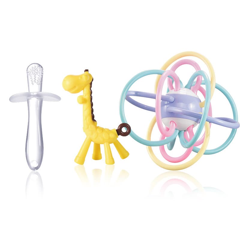 Bebê mordedor bola bebê mordedor bola veados mordedor recém-nascido mordedor vara TPU Manhattan Silicone fervível
