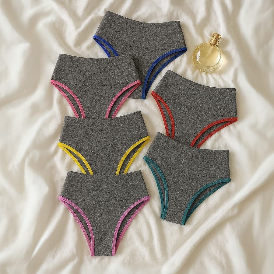 Kit 4 Calcinha Feminina Cintura Alta Compressão Suave Controle Abdômen Sem Marcar Roupa Fitness