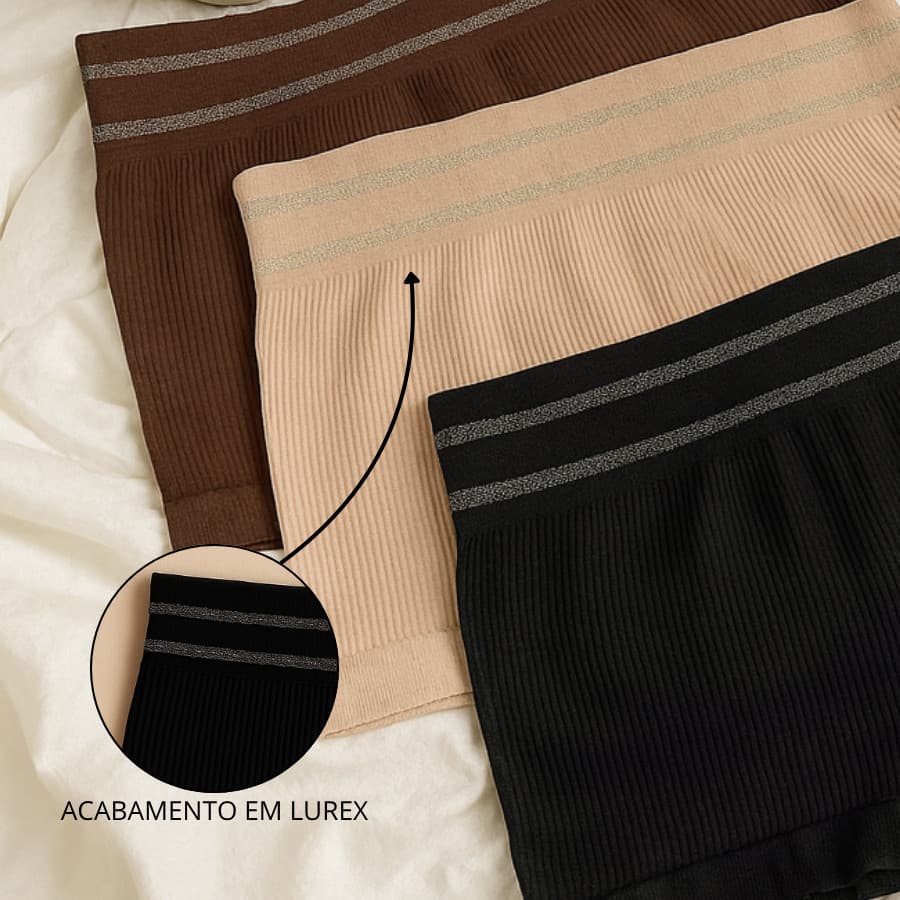 Kit 2 Calcinhas Boxer Feminina Canelada Sem Costura Poliamida Premium Confortável