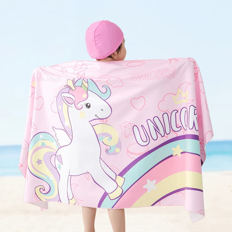 Âmbar crianças roupão estilo toalha de banho toalha de praia tamanho grande de secagem rápida meninas natação dedicado x