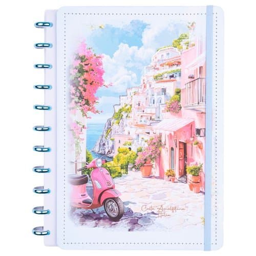 Caderno Grande Capa Dura Sistema Disco Flexivel Folhas Reposicionaveis Organizado Estudos Anotacoes Duravel Pratico