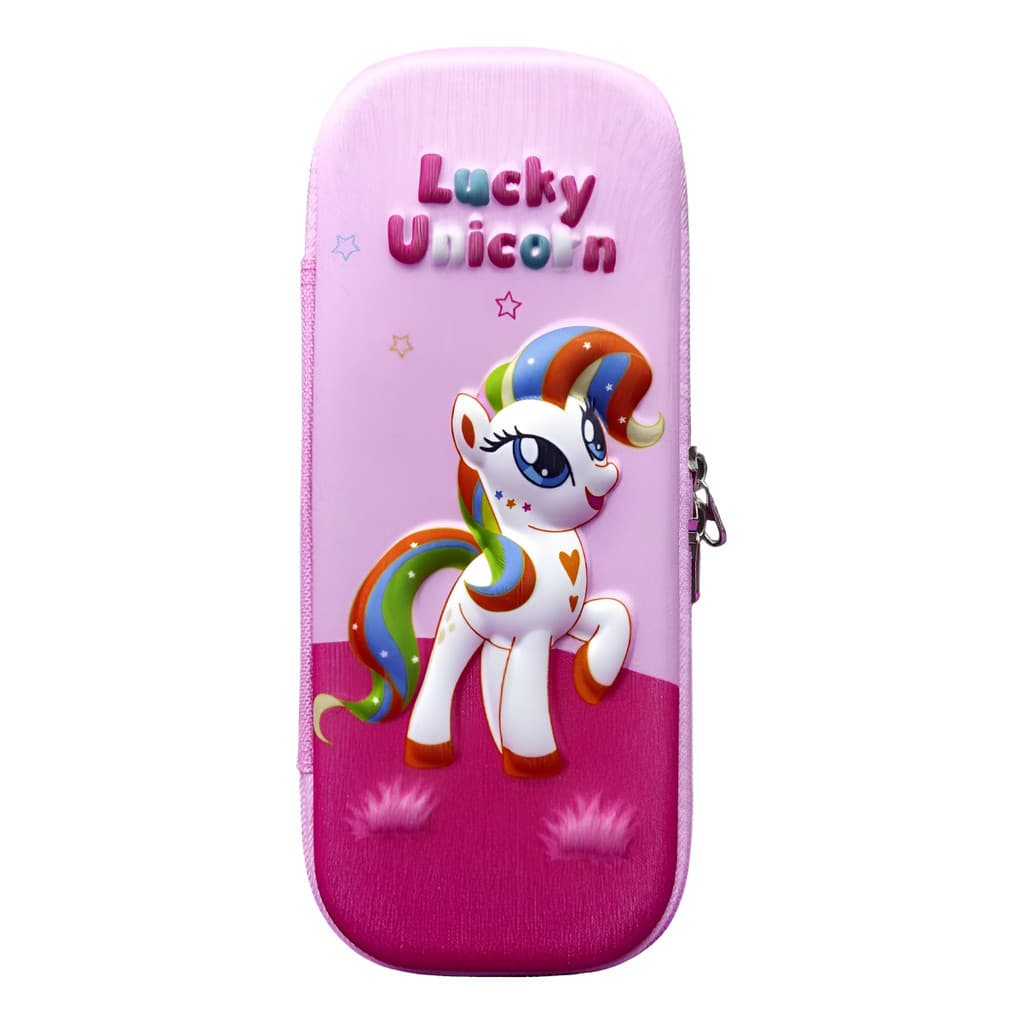 Estojo Infantil Unicórnio Lucky Organizador Escolar Luxo Feminino