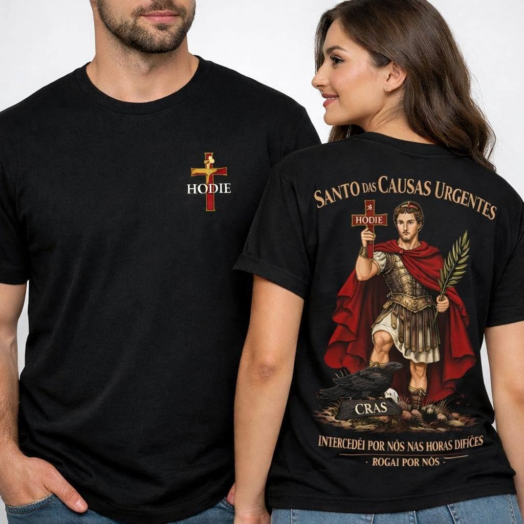 🛍️ Camiseta Santo Expedito – Santo das Causas Urgentes 🙏