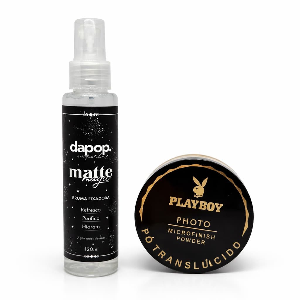 Kit Pó Solto Microfinish Powder Playboy + Bruma Fixadora Matte Dapop