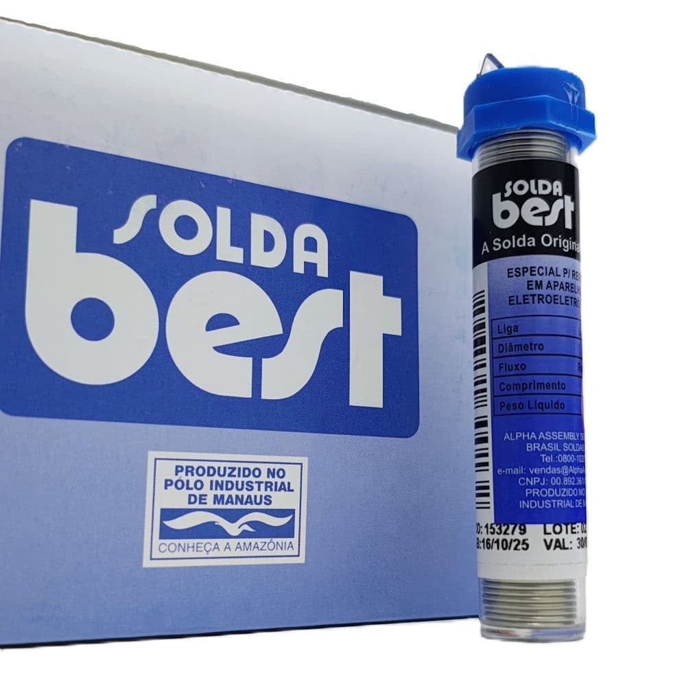 Estanho Para Solda Best Tubo 25g Fio 1mm Original Liga 63/37