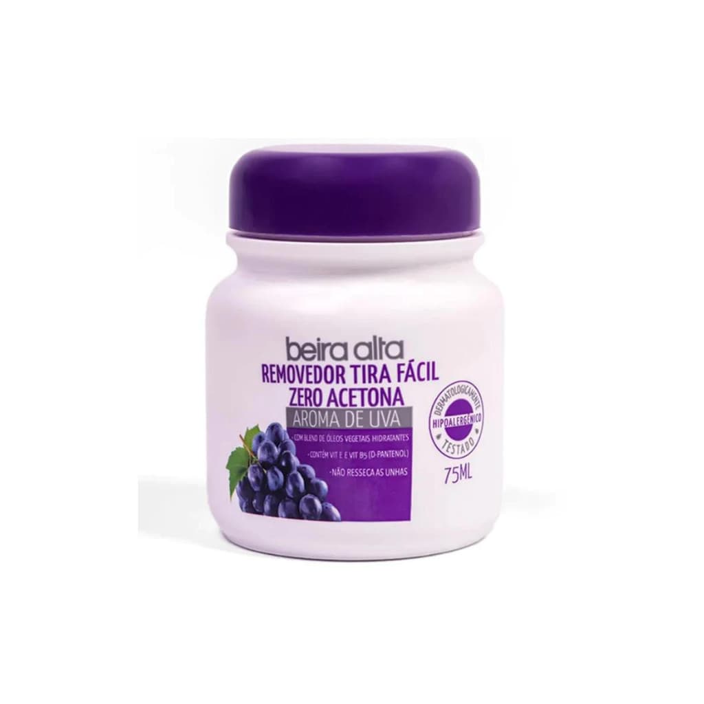 Removedor beira alta zero acetona tira fàcil uva 75ml