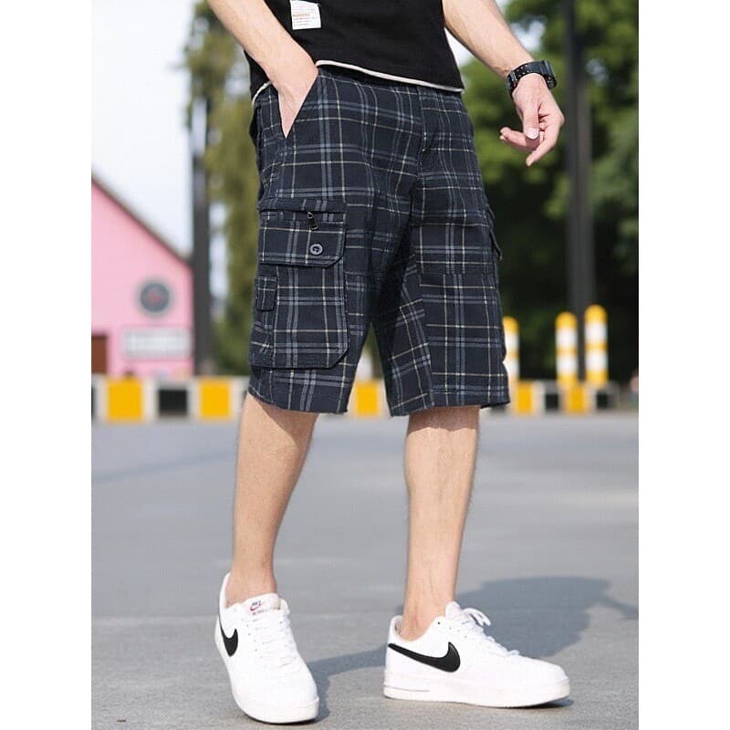Multi-bolso geral Shorts masculino novo estilo verão versão coreana ins solto em linha reta Casual esportes algodão 5 ca