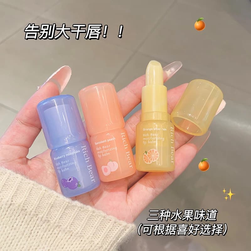 RichBear bálsamo labial hidratante Anti-secagem outono inverno esfoliante pele morta desbotamento linhas labiais Base hi