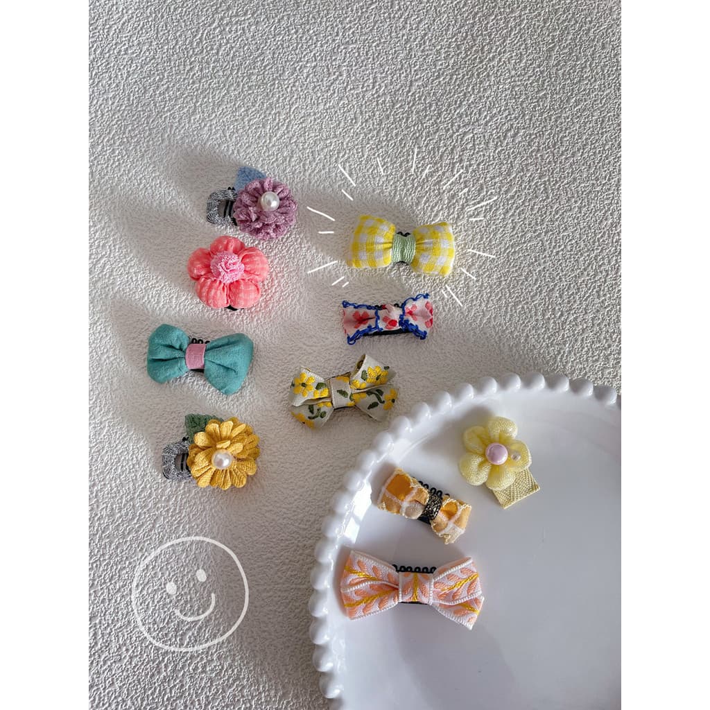 Conjunto de grampo de cabelo com laço para animais de estimação, decoração de cabeça de cachorro, maltês, Yorkshire, gat