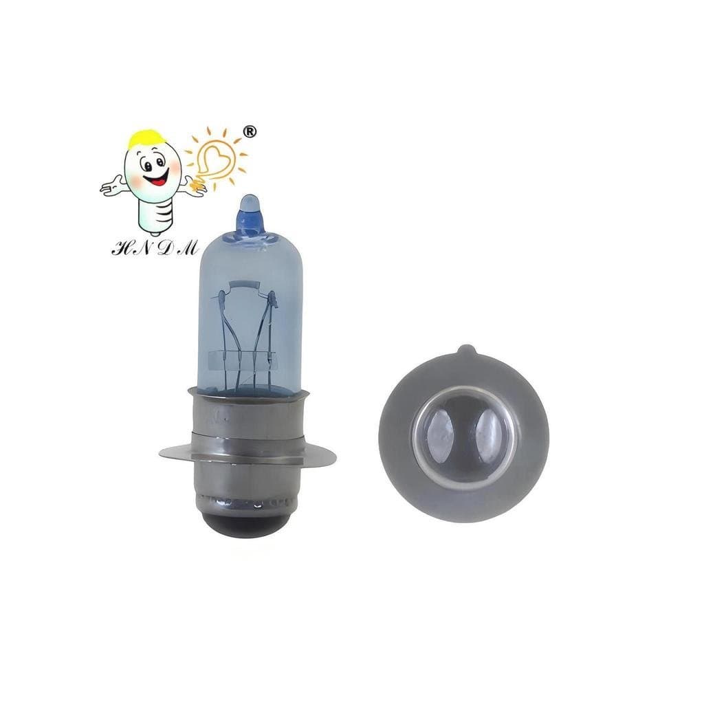 Lâmpada para Motocicleta 12V35/35W P15D-25-1, Pino Único, Filamento Duplo Plano, Luz Ultra Branca para Farol Dianteiro d