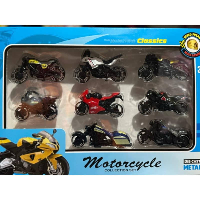 Kit Mini Motos Die Cast Metal | Motorcycle Collection Set | 8 Motos Clássicas | Colecionável