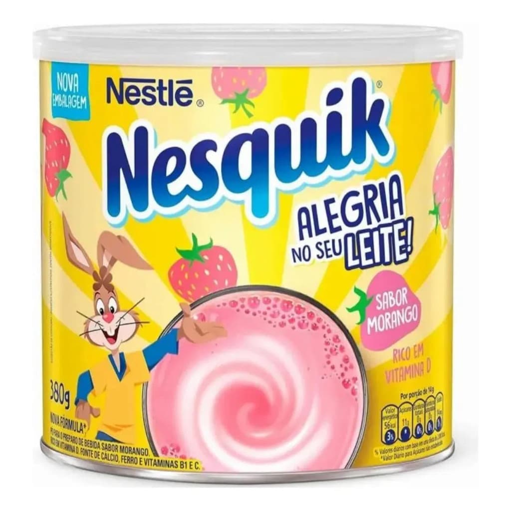Achocolatado Em Pó Nesquik Morango 380g