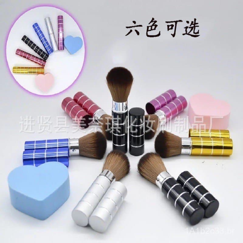 Fornecido diretamente pelo fabricante: pincel retrátil de metal, pincel para blush, pincel de maquiagem retrátil, pincel