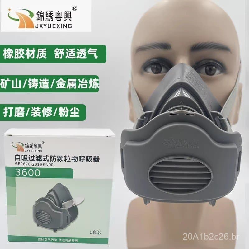 Máscara Antipoeira Jinxiu Yue Xing 3600, Respirador Antipartículas Industrial, Máscara Antipoeira para Esmerilhamento e