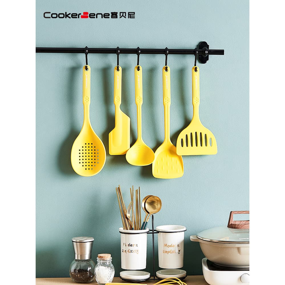 CookerBene Panela Antiaderente Dedicada Espátula de Silicone de Grau Alimentício Escova de Óleo Doméstica Cabo Longo Peq
