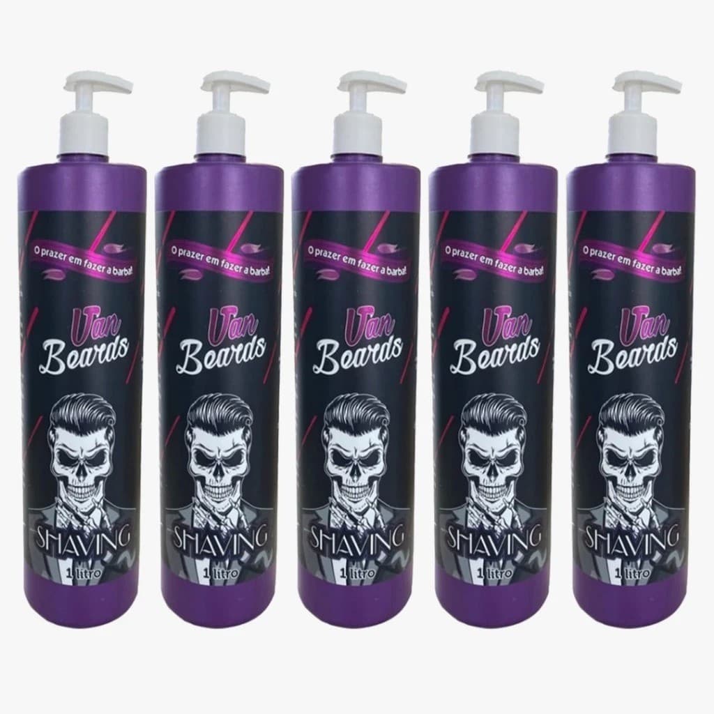 kit 5 Shaving Vans Beards 1kg Profissional - Barba Suave Sem Irritações - Envio Imediato