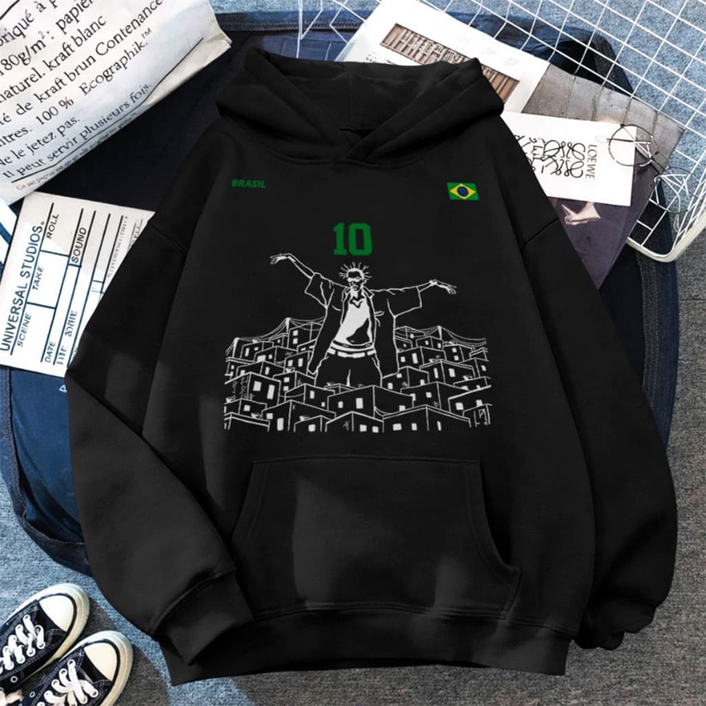 Blusa de Frio Streetwear Sabotage Brasil Moletom com Capuz Rap 100% Algodão