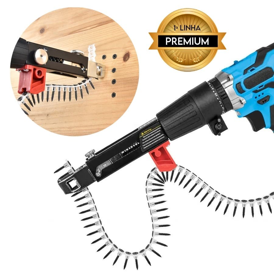 Adaptador Automático de Parafusos Drywall para Parafusadeira Bico Alimentador 50 Parafusos