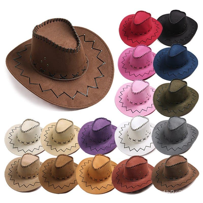 Chapéu de Cowboy Ocidental por Atacado, Chapéu de Verão Feminino com Proteção Solar, Estilo Europeu e Americano, Chapéu