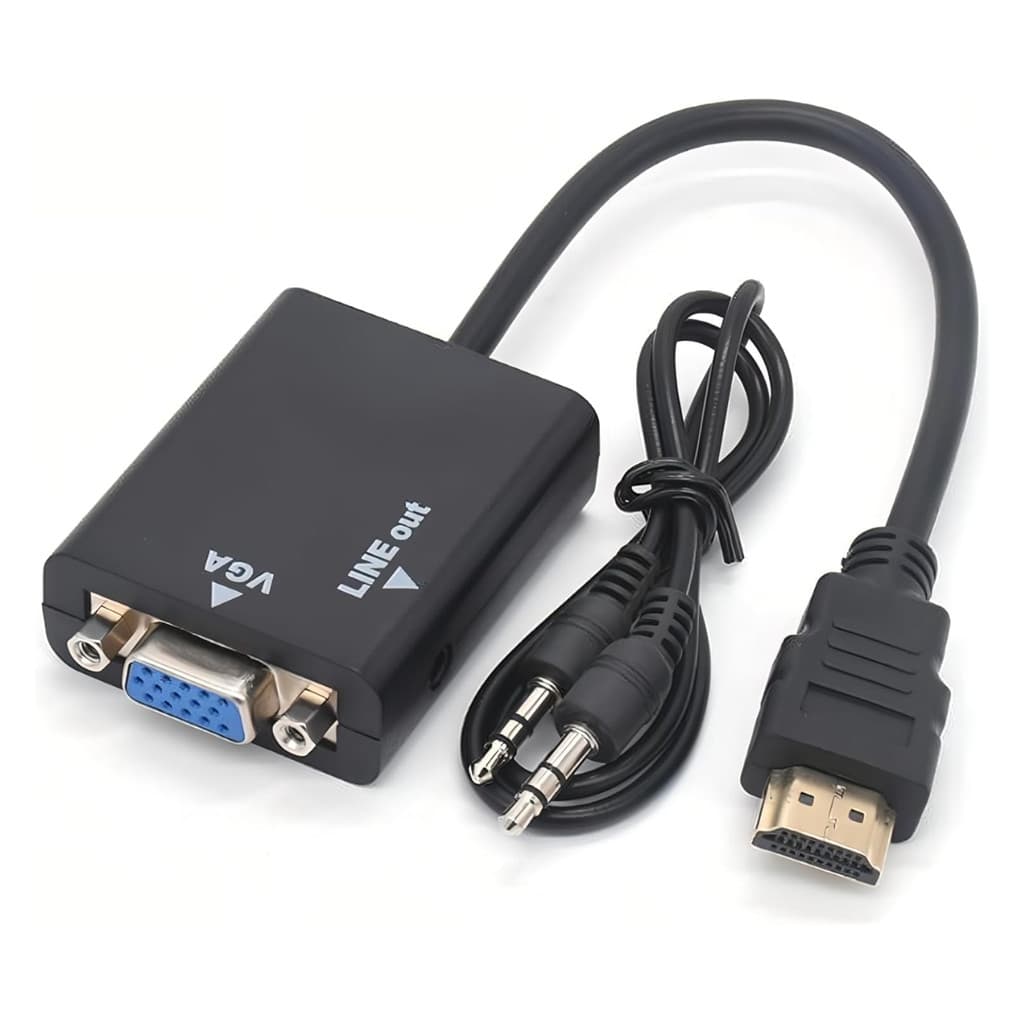 Cabo Conversor Hdmi Para Vga Com Cabo P2 D Audio 1080p Adaptador