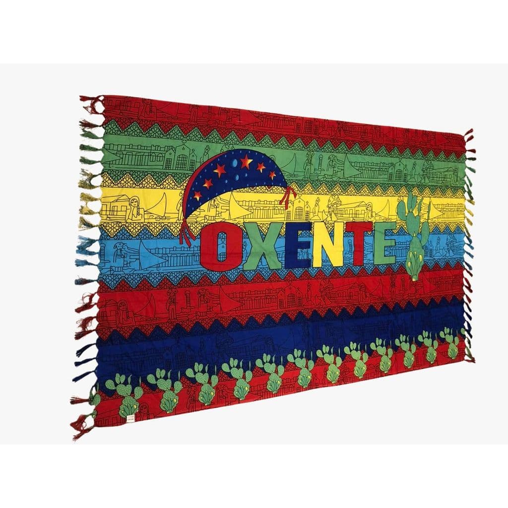 Canga Estampada de Arte Nordestina com Franjas-930