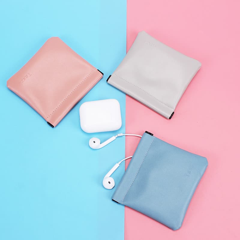 Fechamento automático portátil Universal com fio fone de ouvido saco Bluetooth fone de ouvido cabo dados saco armazename