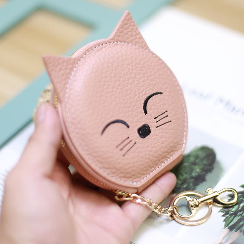 2022 novo estilo japonês coreano dos desenhos animados de couro criativo moeda bolsa titular do cartão couro genuíno sac