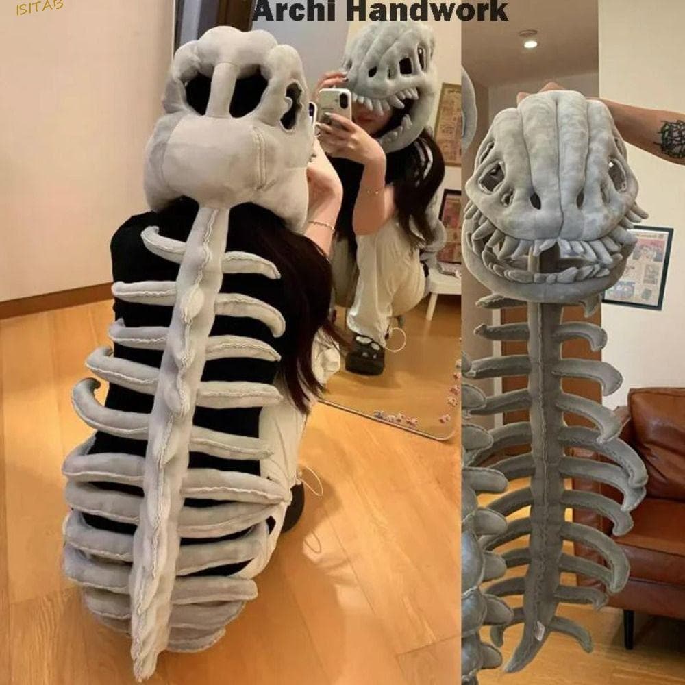 Adereços De Esqueleto De Dinossauro ISITAB Cos , Brinquedos De Pelúcia Engraçados 3D , Conjunto De Fantasia Macio