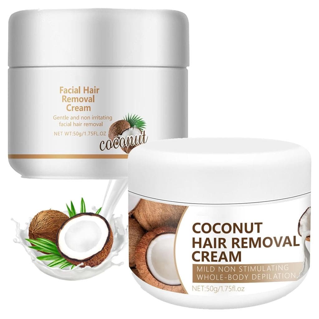 Facial Depilatory and Hair Removal Cream for Women, Coconut Facial Hair Removal Cream for Upper Lip and Chin for Face Ha