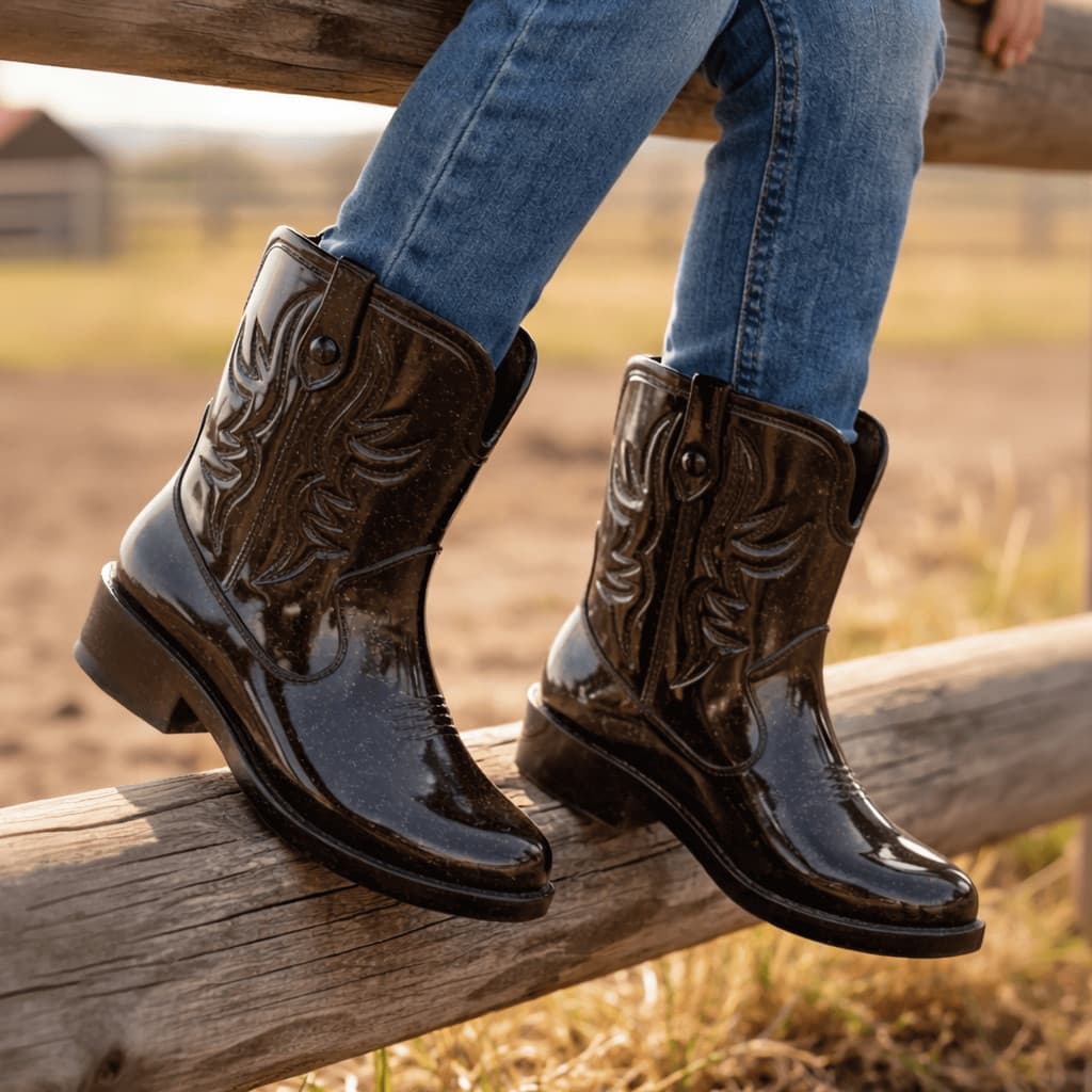 Bota Texana Infantil Country Feminina Western Menina Moderna Cano Alto Confortável