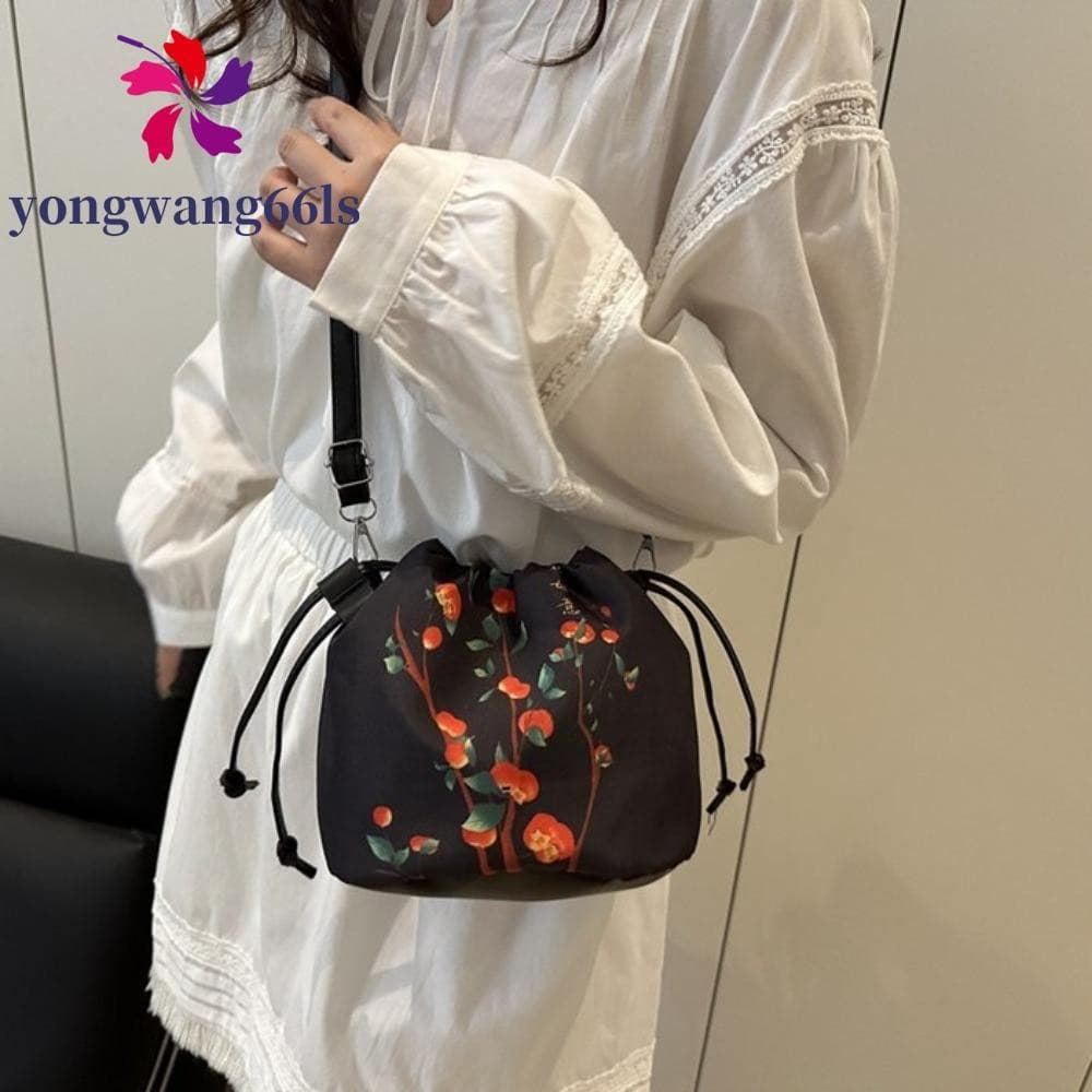 YONGWANG Bolsas De Flores , Bolsa Crossbody Estilo Étnico Chinês Cosmética Hanfu Com Cordão