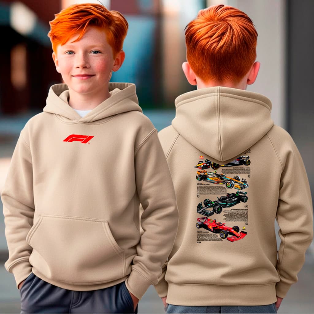 Blusa Moletom Infantil Carro Formula 1 Scuderia Pilotos