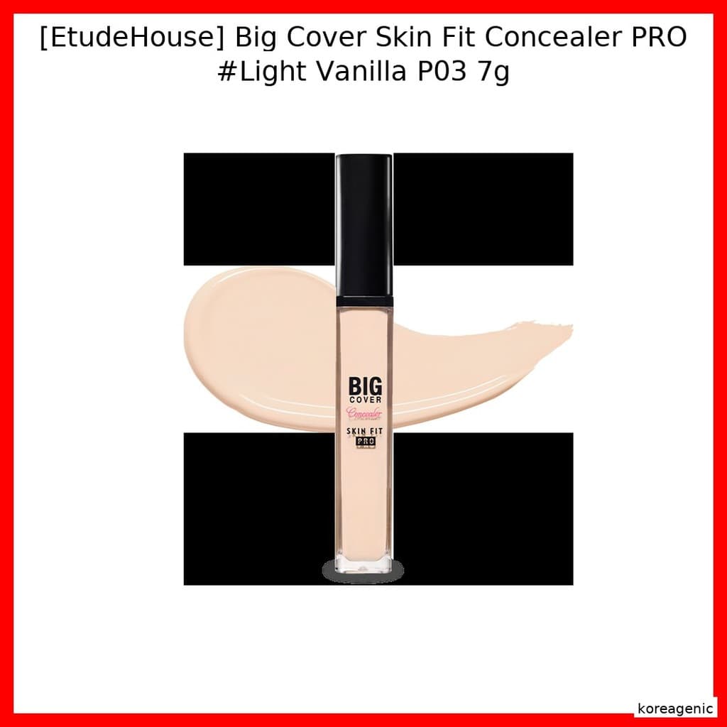 [EtudeHouse] Corretivo Big Cover Skin Fit PRO # Light Baunilha P03 7g/Corertura Total , Leve