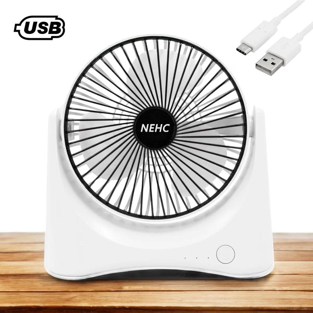 Mini Ventilador Portátil USB Recarregável – 3 Velocidades (Preto)