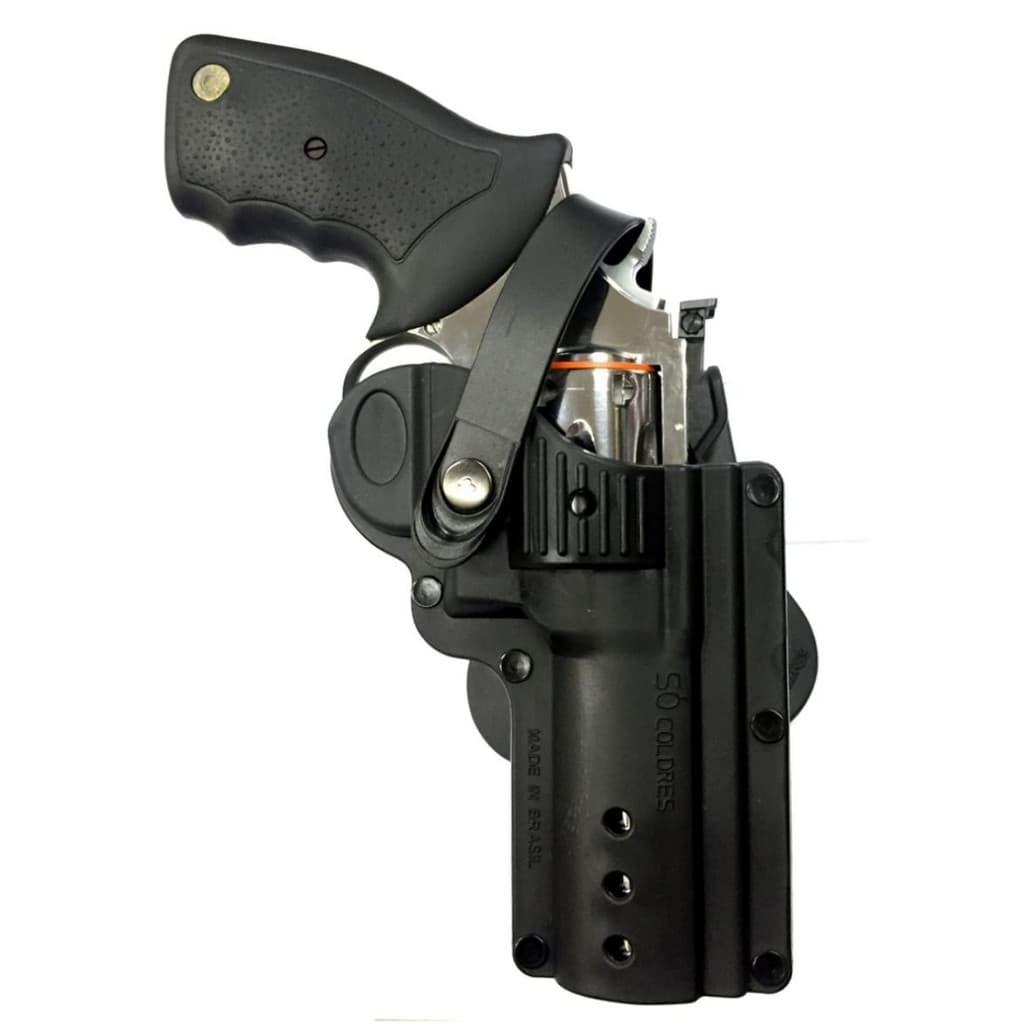 Coldre Revolver 6 Tiros Preto De Cintura Para vigilantes segurança pública escolta armada tático  operacional militar
