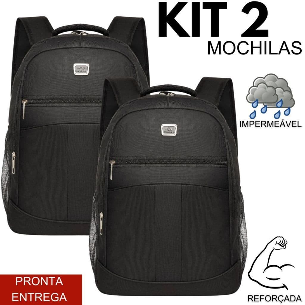 2 Mochilas Unissex Reforçadas | Práticas e Resistentes