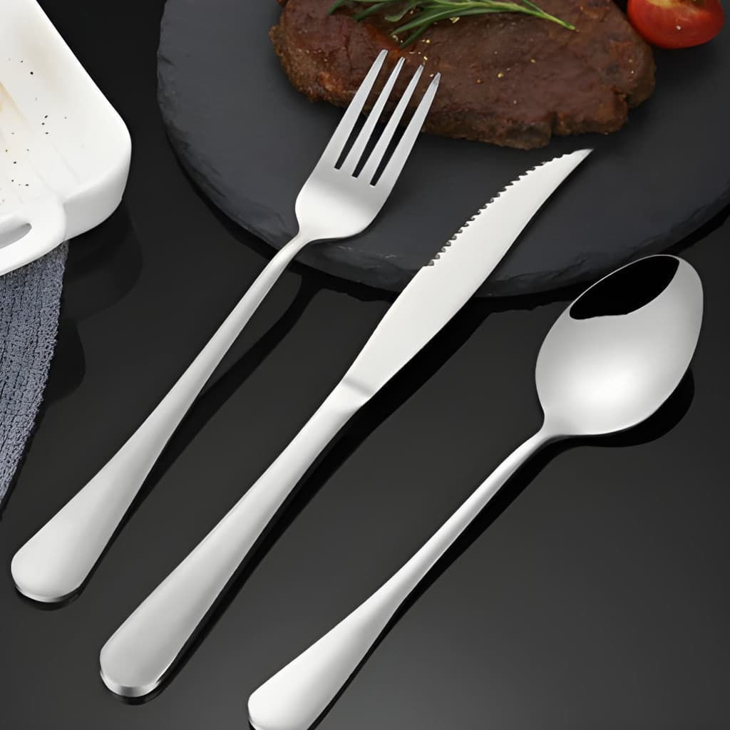 Conjunto de Talheres 72 Peças para Cozinha Aço Inoxidável Jogo de Talheres Prime