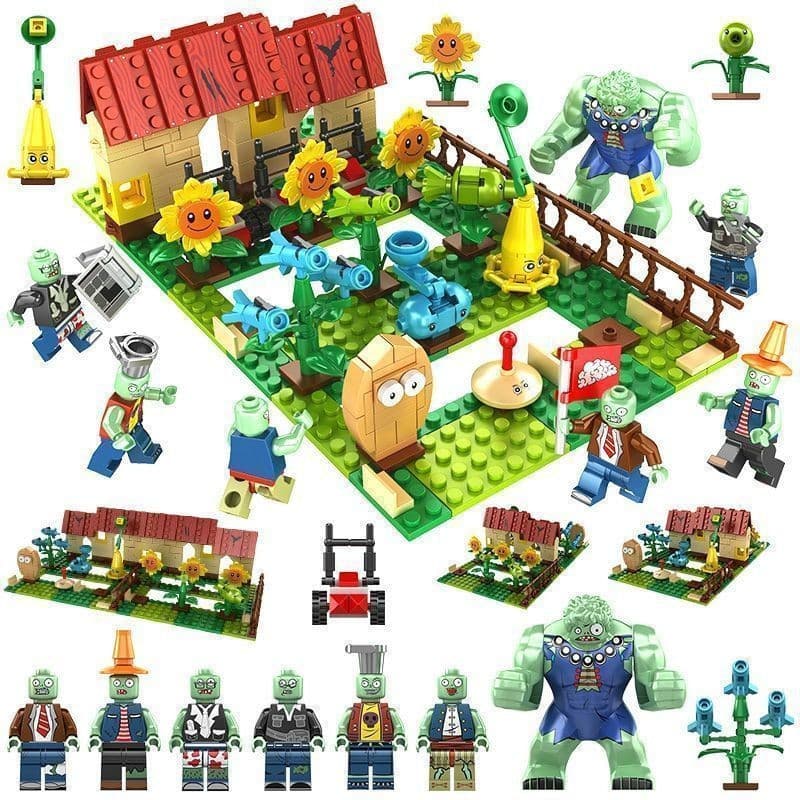 1.000pcs Plantas vs . Zumbis Brinquedos Fazenda Guardas Crianças Meninos Montados Educativos DIY
