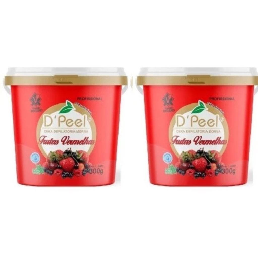 Kit 2 D´Peel Cera Depilatória Morna 300g - Frutas Vermelhas  - Reds