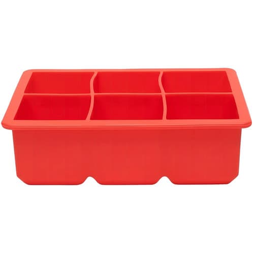 Forma De Silicone Para Gelo 6 Cubos Quadrado Grande Vermelho Sn19063 - Mimo Style