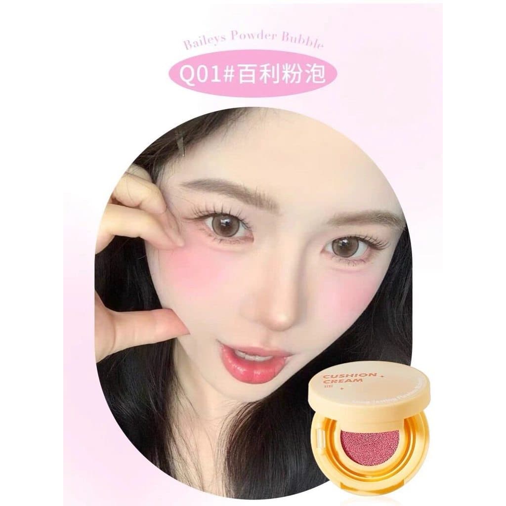 Zundu Tender!Almofada de ar em pó de pêssego Blush líquido com Puff parece branco concurso menina puro desejo rosa frio